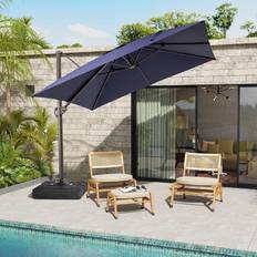 Navy blue patio umbrella Pellebant 10FT Cantilever Patio Umbrella Aluminum with 360 Degree