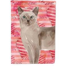 Pink Garden Ornaments Caroline's Treasures CK3056GF Tonkinese Cat Love Flag Garden