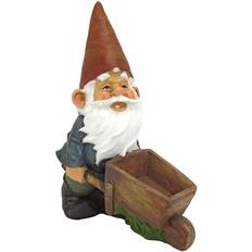 Design Toscano Wheelbarrow Willie Garden Gnome Statue 12cm H x 9cm W x 5cm D