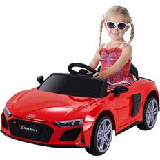 Audi r8 spyder ACTIONBIKES MOTORS Kinder-Elektroauto Audi R8 Spyder lizenziert, 60 Watt, LED-Scheinwerfer, Musik, Hupe, Fernbedienung Rot
