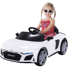 Audi r8 spyder ACTIONBIKES MOTORS Kinder-Elektroauto Audi R8 Spyder lizenziert, 60 Watt, LED-Scheinwerfer, Musik, Hupe, Fernbedienung Weiß