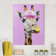 Tableau sur toile Girafe jouant au tennis