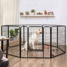 Puppy playpen Feandrea 8-Panel Pet Playpen, Iron Dog Cage, Heavy Duty Puppy