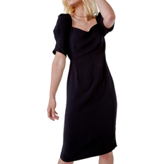 Dusk Sweetheart Neck Fitted Dress - Black