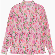 Ganni Pleated Georgette Blouse