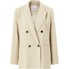 Naturfarvet Blazere Co'Couture Linen Oversize Blazer BONE