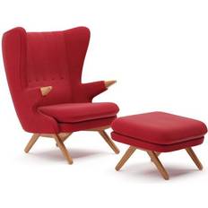 Teddy Bear Chair With Stool Red