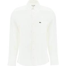 Lacoste XL Skjortor Lacoste Linskjorta Med Lång Ärm - White