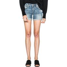 Silver Shorts Silver Jeans Boyfriend Mid Rise Short Light Wash - SJL268