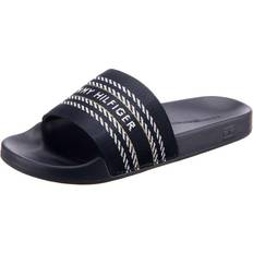 Tommy Hilfiger Women Slides Tommy Hilfiger Tonal Webbing Strap Pool Slides SPACE BLUE