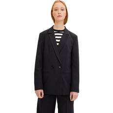 Bomull - Herr Kavajer Tom Tailor Denim Damer Pojkvän Blazer - Deep Black