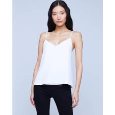 Silk Tank Tops L'agence Jane V-Neck Spaghetti-Strap Silk Tank IVORY