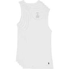 Men - White Tank Tops Polo Ralph Lauren Classic Fit Cotton Wicking Tanks 5-pack - White