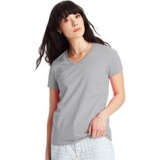 Hanes HN LAD Comfrt Soft Vee Neck T - Light Steel