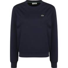 Lacoste Dame Gensere Lacoste Women's Unbrushed Fleece Sweatshirt Navy Blue