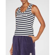 Moncler Damen Bekleidung Moncler Top aus Baumwoll-Jersey blau