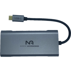 Datormus Dockningsstationer Nordic NOR-UH07-3 7-in-1 USB-C Dock