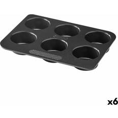 Pyrex Moldes para Hornear Pyrex Tartaletas Magic Negro 24 x 18 x 3 cm (6 Unidades) Molde para Hornear