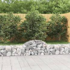 Argent Paniers gabion vidaXL Panier De Gabions Arqué Cage À Gabion Patio Extérieur 200x30x40/60 cm