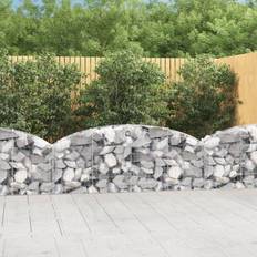 Sølv Gabionkurve vidaXL Buet gabionkurv 200x30x60/80 galvaniseret jern