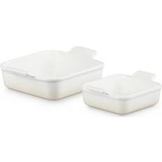 Le Creuset Stoneware Heritage Square Dishes Set of Two 13cm 20cm Ramekin