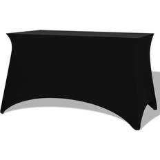 Panni & Tessuti vidaXL Fodere Elasticizzate Per Tavolo 2 Pezzi 120x60.5x74 cm Nero Tovaglia Nero