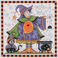 100% Cotton Needlework Kits Michel Design Works Design Works Counted Cross Stitch Kit 8"X8"-Trick Or Treat 14 Count