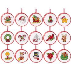 Bucilla Bucilla counted cross stitch kit 30pcs classic christmas ornaments 14 count