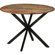 vidaXL Díner Ø110x78 cm Bois de Récupération Massif Et Acier Table à manger