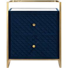 Dkd Home Decor 60 x 35 x 74 cm Cristal Azul Dorado Mesita de noche