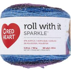 Yarn & Needlework Supplies Red heart roll with it sparkle yarn-amethyst