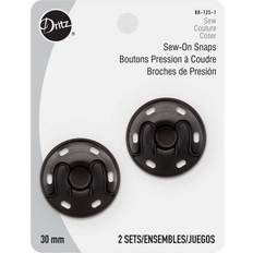 Snap Fasteners Sew-on snaps 30mm 2/pkg-black, set of 3