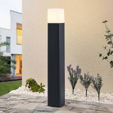 B Lámparas de Pie Lucande Obuna Bolardo Luminoso 80 cm - Antracita Blanco Poste de protección