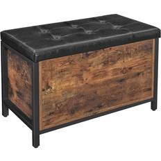 Noir Bancs de Rangement Vasagle Artificial Leather Rustic Brown Banc de Rangement 80x50cm