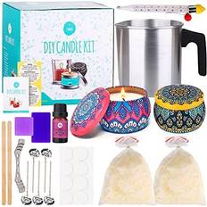 Water Based Casting Diy candle making kit for adults –22 pcs all inclusive with 2 decorative candle