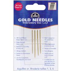 DMC gold plated embroidery hand needles size 1-3-5