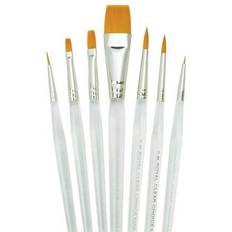 Transparent Painting Accessories Royal & Langnickel Clear Choice Range Artist Taklon Paint Brush Set Includes Flats Rounds Washes Cl7