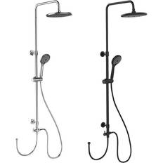 Duschset Wenko Duschsystem Watersaving, Duschstange Schwarz