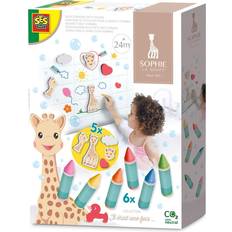 Giraffe Badespielzeuge SES Creative 14498 Sophie la Girafe-Badewannen-Wachsmalstifte mit Formen