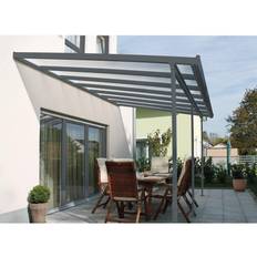 Coperture per Patio Gutta Pergola Da Esterno In Alluminio Colore Antracite 3x3 Metri