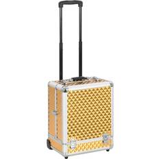 vidaXL Sminkresväska 35x29x45 cm Guld Aluminium