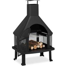 Relaxdays Forno Da Terrazzo Con Grill 110x63x51 cm Nero