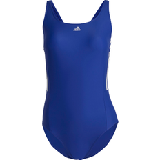 Adidas Women's Mid 3-Stripes Swimsuit - Semi Lucid Blue / White