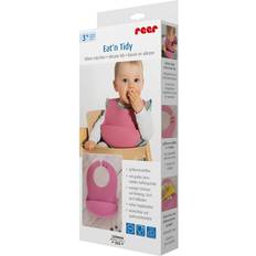 Reer eat•n tidy silicone bib with catcher bib baby bib pink