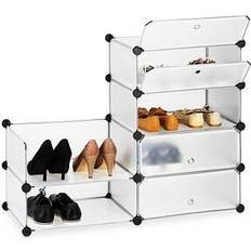Relaxdays Plastic Cabinet 6 Compartment Shelving Unit 107 x 49 x 37 cm Shoe Rack
