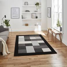 Black and grey rugs Think Rugs Brooklyn BRK04 Box Checkers Black, Grey