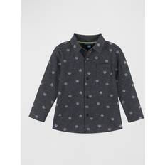 Black - Boys Shirts Andy & Evan Boy's Cotton Button-Down Shirt, 2-7 Charcoal Robot