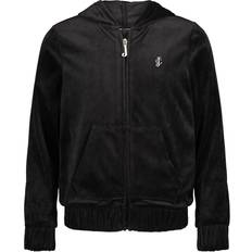 Juicy Couture Black Hoodies Juicy Couture Girl's Plush Velour Full-Zip Hoodie - Deep Black