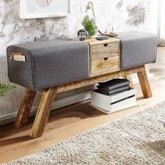 Wohnling Tultered Bænk 120 x 56 x 30 cm Grå Opbevaringsbænk