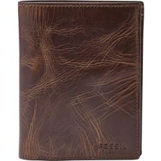 Fossil Derrick Plånbok RFID Läder 10 cm - Mörkbrun